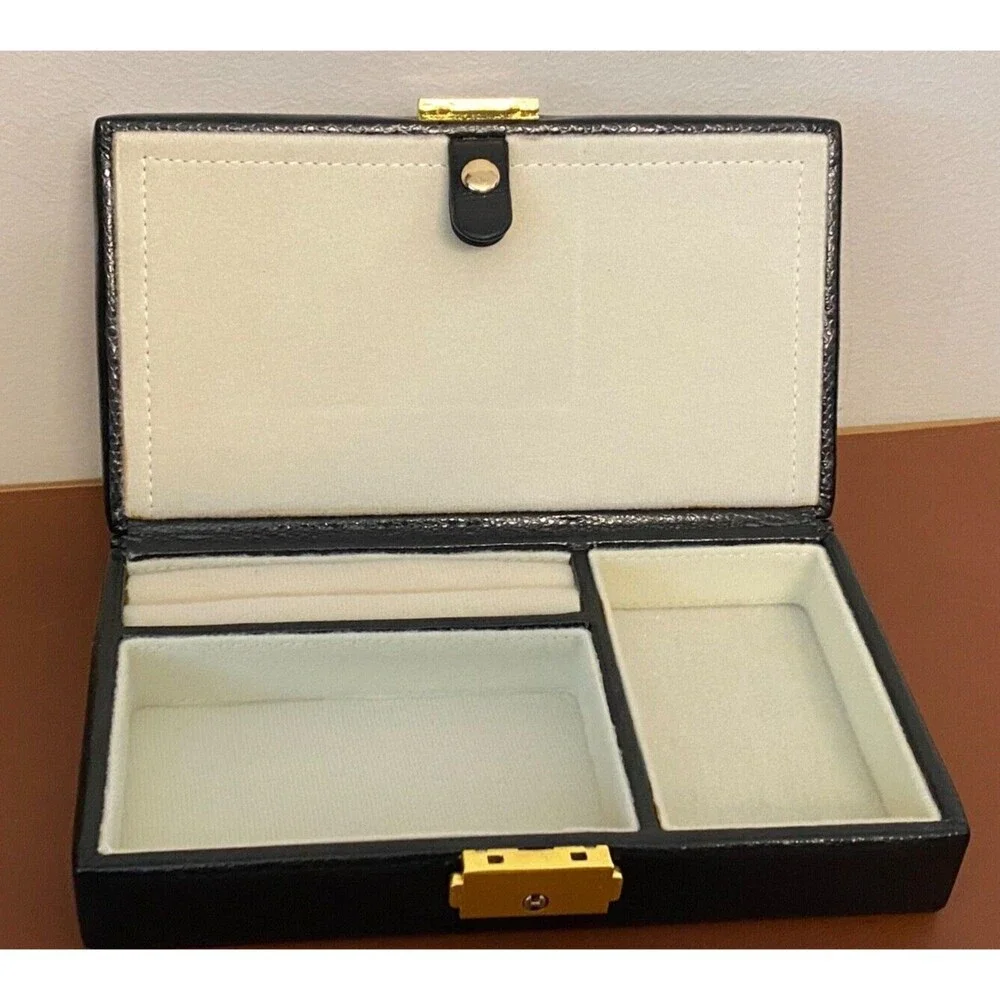 Vtg Floral Needlepoint Locking JEWELRY BOX Hand Stitched Black Zebra Small Lined